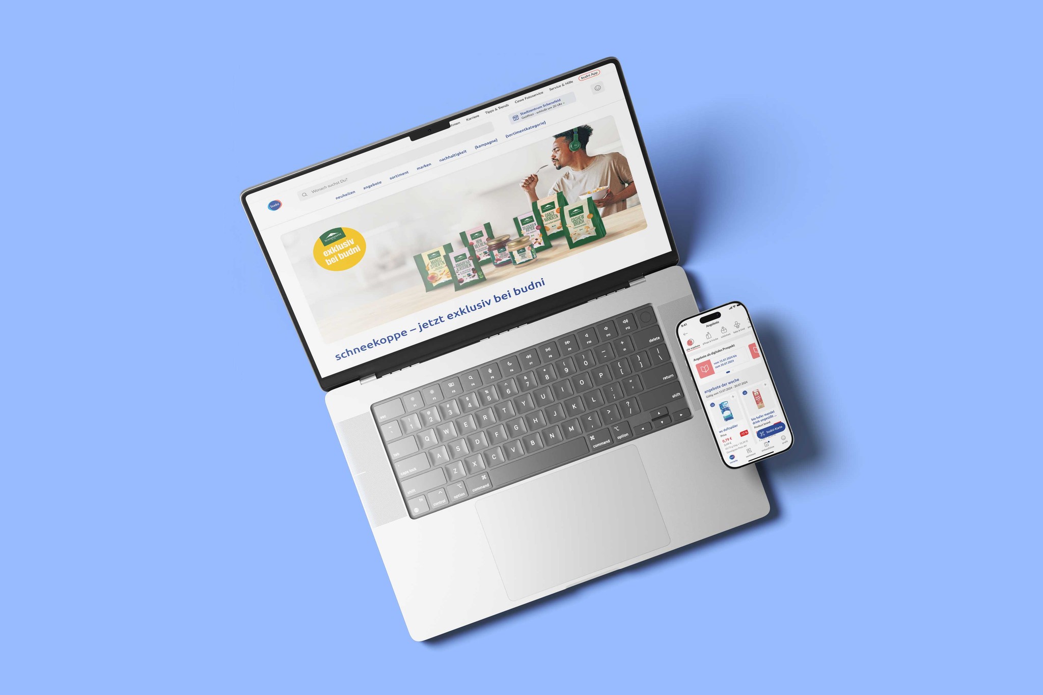 Mockup vom Macbook und Smartphone